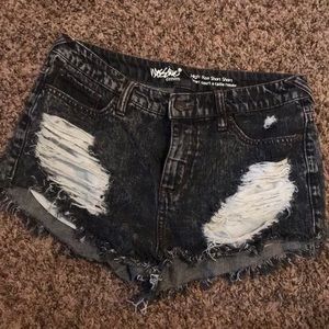High rise distressed jean shorts